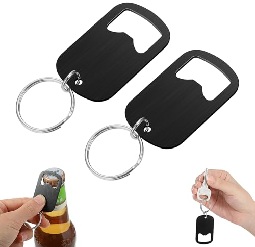 Ouligay 2 Stück Flaschenöffner Schlüsselanhänger 2-in-1 Edelstahl Bierflaschenöffner Bieröffner Beer Bottle Opener Keychain Bier Geschenke Für Bierliebhaber Männer Papa Geburtstag Weihnachten
