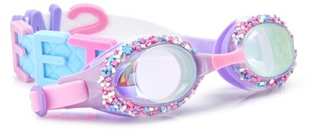 Bling 2O Girls Swim Goggles for Kids – Purple Funfetti Design, Anti-Fog UV Protection Lenses, Adjustable Strap, Leakproof Comfortable Fit for Pool, Beach, Swim Lessons & Vacation, Ages 3+