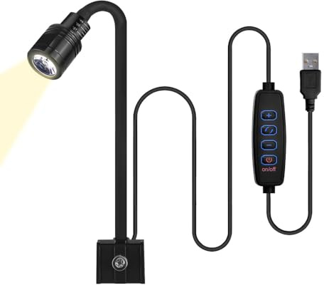 Lampada per Acquario, Mini Luce a LED Dimmerabile per Acquari, Illuminazione con Clip per Aquarium per Piante di Acqua Dolce