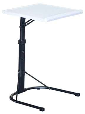 FAHD Traders Folding Laptop Table | Adjustable Height & Tilt | Portable Desk for Bed, Sofa, Couch | Multi-Functional Laptop Stand | Ergonomic TV Tray, Standing Desk, Work from Home Table (1, White)