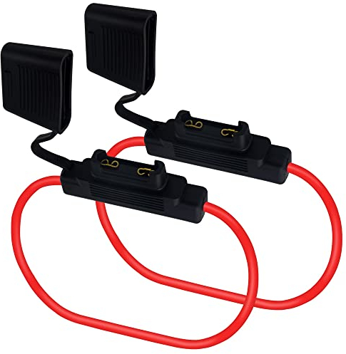 WMYCONGCONG Lot de 2 porte-fusibles robustes en ligne de calibre 10 60 A, grande taille