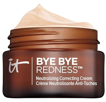 IT Cosmetics Bye Bye Redness Full Coverage Color Correcting Cream (Porcelain Beige) - Redness Neutralizing Tinted Face Moisturizer, 12HR Hydration, Hyaluronic Acid, Colloidal Oatmeal - 0.37 fl oz
