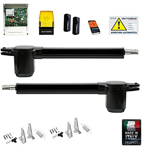 KIT COMPLETO CANCELLO BATTENTE 2 ANTE APRICANCELLO GENIUS APRIMATIC MOTORE 220V