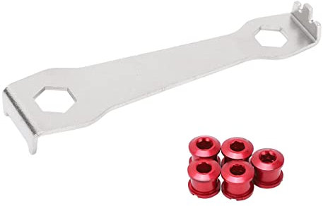 SUNGOOYUE Kettenblattschrauben mit Montageschlüssel 4,9 Mm Rennrad oder Kurbel(rot)