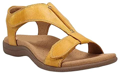 Casual Spiaggia Sandalo,Sandali da Esterno Estate Regolabile,Antiscivolo Comodi Scarpe da Trekking,Giallo,38