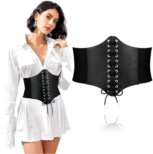 EOUIAV Corsetto Cintura Donna Profonda, Elasticizzata a Vita Alta, Elegante