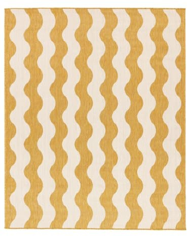 RugVista Mare Inomhus & utomhusmatta, Rektangulär, 200 x 300 cm, Gul | Moderna, Kort lugg, Endast handtvätt, Oeko-Tex 100, UV-beständig, Kök, Uteplats