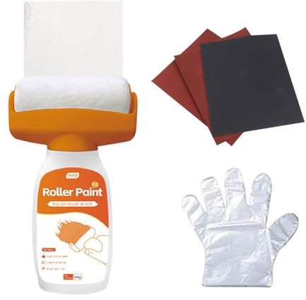 ZHYUAN Rodillo Pintura Pared,500 g,Cepillo de rodillo,Rodillo de reparación de pared,con pasta reparadora de paredes,Pintura Látex con Rodillo,adecuada para grafitis,manchas,grietas y paredes dañadas