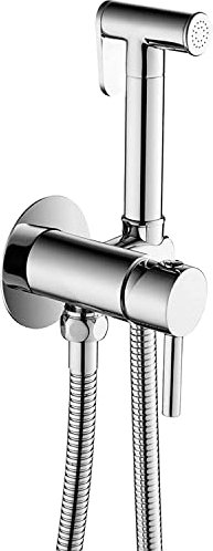 Kit de pulvérisateur de bidet mural avec poignée unique en laiton et tuyau de douche de 150 cm, finition chromée