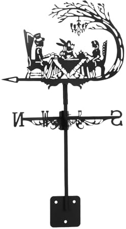 Veleta de Jardín de Metal Vintage con Indicador de Dirección para Patio Decoración de Jardín Exterior Herramienta Meteorológica para Jardinería