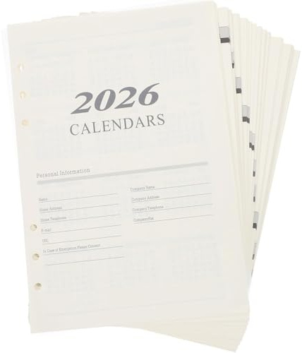Inserti per Quaderni, 1set Quaderni Compatti Ricambi, Book Of Replaceable Loose Leaf Refills With Lined Pages For English Planners, 6 Fori, per Raccoglitori a 6 Anelli, Diari, Fogli a Righe
