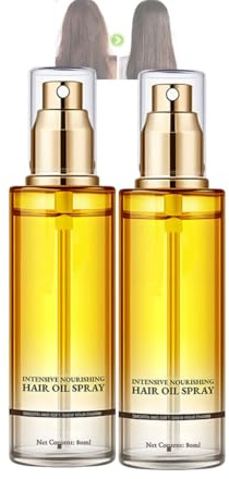 Spray capillaire nourrissant intensif, 80 ml, soin capillaire léger et longue durée, aux huiles essentielles, pour des cheveux doux et brillants. (2PCS)