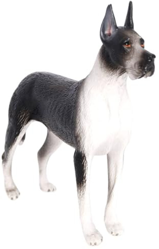 Abaodam Figura di Cane da Compagnia in Plastica Simulata Statuetta di Cane Realistico in Piedi Decorazione Leggera per Scrivania e Giardino Figurina di Cucciolo per Collezione e Regalo