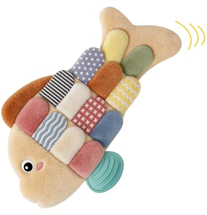 Générique Tape-Doux pour Le Sommeil des - Peluche Poisson avec Son Crissant Réconfortant,Peluche Douce avec Tapotement pour Dormir,pour Filles Garçons Chambre Maison Garderie Jeux Voyage