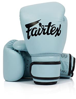 Fairtex Muay Thai Boxing Gloves for Men, Women, Kids | MMA Gloves, Kickboxing, Gym, Workout | Premium Quality, Light Weight & Shock Absorbent 16 oz Boxing Gloves- BGV20 Pastel Blue