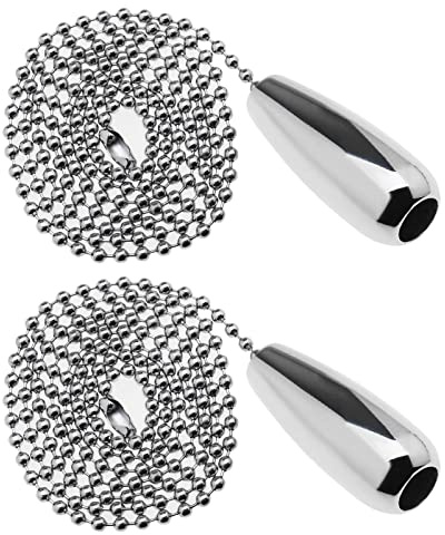 ECSiNG 2 pz tondo tirare luce catena a goccia estensione con sfera catena connettore 84,5 cm per bagno WC luce/soffitto luce ventilatore interruttore/cavo cieco tirare maniglia
