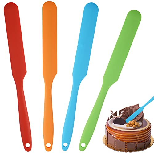 Spatule Silicone Colorée 4 Pièces - Maryse Patisserie Résistante À La Chaleur, Anti-adhésive, Non Toxique - Lot de Cuisine pour Domicile