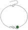 LOCIBLO May Birthstone Bracelets for Women 925 Sterling Silver Green Synthetic Emerald Bracelet White Gold Infinity Pendant Jewellery for Her, 6.7+1.2