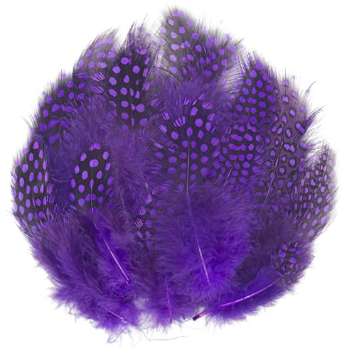 Purple Craft Feathers Pheasant Feathers, 50 Pcs Small Spotted Feathers for Hats, 2-4 Inch Bulk Pheasant Feathers Craft Supplies for Hallowmas Thanksgiving Wing Quill Wedding Home Party Decorations