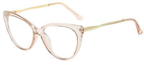 Cyxus Blå Ljusglasögon Män Kvinnor Mode Kattögon Bågar Lättvikt TR90 Glasögon Anti-Huvudvärk Ögontrötthet 8144, 03-rosa djävul, Taglia unica