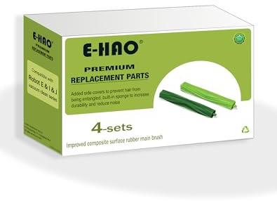 E-HAO 4 Set Vakuum walzen bürsten Ersatzteile für iRobot Roomba i & j & e und Combo i & j Serie, Vakuumzubehörteile für i1+/i2+/i3+/i4+/i5+/i6+/i7+/i8+/j5+/j6+/j7+/j8+/j9+/e5/e6