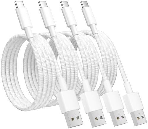Dreaazhi [4Stück1M+1M+1M+1M]USB C Lade Kabel, 3.1A Typ C Kabel Schnellladung, USB anf USB C Kabel Geflochten für iPhone 15,Galaxy S23/S22/S21/S20, Note 10/9/8, Huawei, HTC, LG, Moto, Google Pixel, Etc