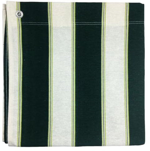 Sicignano | Tenda da Sole Oscurante da Esterni in Cotone a Righe – Ganci Inclusi – per Ambienti Esterni Balcone Veranda (Verde/Bianco, 150x290 cm)