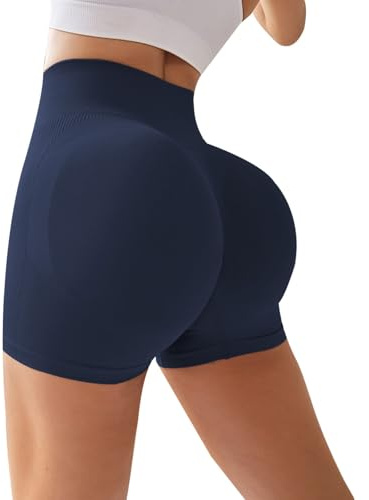 Short Sport Femme Push Up Scrunch Butt Legging Court Taille Haute Shorty Anti Frottement Cuisse Shorts Cycliste Opaque sans Couture pour Yoga Running Fitness Gym Course À Pied