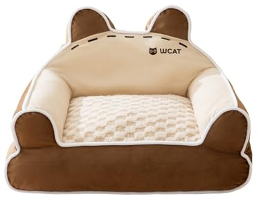 Galatée Letto Per Cani, Divano Per Animali Domestici Con Fodera Rimovibile e Lavabile, Divano Per Cani Con Fondo Antiscivolo, Nido Carino Per Gatti, Letto Ortopedico In Schiuma Per Gatti(XL, Marrone)