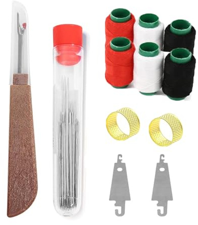 37PCS Stainless Steel Sewing Kit, Sewing Tool Set, Stainless Hand Sewing Needles for Handcraft Lovers & Daily Use, Portable DIY Hand Made Craft Set for Home & Travel