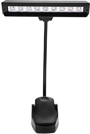 Xiuganpo 9 LEDs Music Stand Light, Eye Caring Clip On Light with Adjustable Arm, Multiple Charging Methods, Portable Piano Light for Music Stands, Pianos, Orchestra Pits, Desks