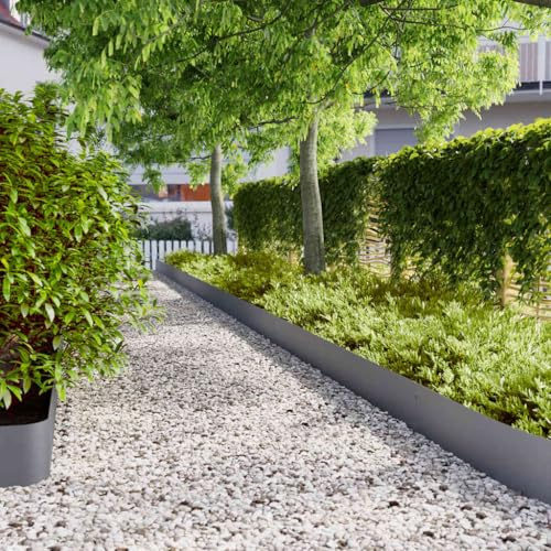 Genérico Bordes césped 10 uds Antracita 20x103 cm Acero Laminado frío,Bricolaje,Vallas de jardín,Ribetes y Bordes para jardín-860156