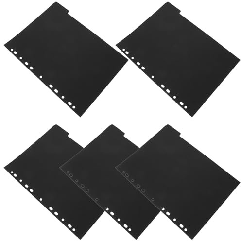 ibasenice Intercalaires A4 Détachables en Papier Noir pour Classeurs à Anneaux, 5 Feuilles, Séparateurs D'index Esthétiques pour Organisation de Documents