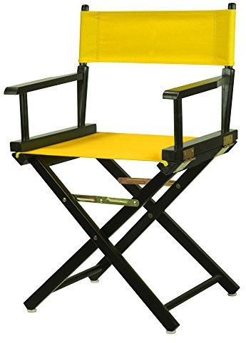 Casual Home 200-02/021-34 18 Black Frame-Gold Canvas Director Chair Classic Height, BlackFrame