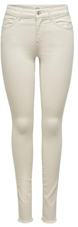 Only Women's ONLBLUSH MID SK AK RW DNM DOT019 15218655, Ecru, XL / 32L