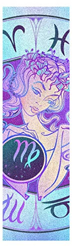 Mnsruu Jolie Princesse Du Zodiaque Vierge Grips Skateboard Bande Antidérapant Planche à Roulettes Grip Papier de Verre Sports Plein air Scooter (84 x 23 cm)