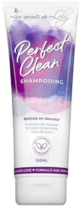 Les Secrets de Loly – Perfect Clean – Shampooing sans sulfate Hydratant & fortifiant – Cheveux ondulés, bouclés, frisés et crépus – 96% ingrédients d'origine naturelle – 250 ml