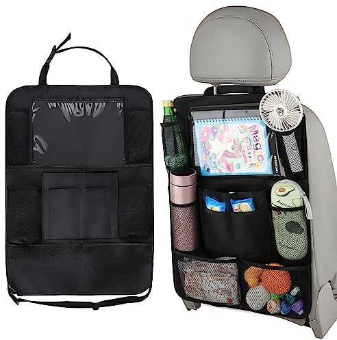 UKOFEW Auto Rückenlehnenschutz und Organizer,Oxford Stoff Wasserdicht Autositz Rücksitz Organizer Autositzschoner Rückenlehne,Wasserdicht und Pflegeleicht Oxford Tuch Autositz Organizer