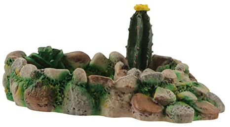 BUGUUYO Reptilien Terrarium Futternapf Für Reptilien Reptilienfelsenschüssel Schildkrötenfutter Terrarium Wasserschale Schildkrötenfelsen Gecko-futternapf Trinkschale Harz Gehörnter Frosch