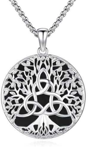 Eusense Livets träd halsband 925 sterling silver träd liv hänge halsband smycken gåva för kvinnor flickor, Sterlingsilver