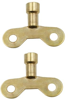 2Pcs Gold Radiator Plumbing Bleed Key - Solid Brass Metal For Venting Air Switch Spool - Old Home Improvement Tools, Combination Wrenches