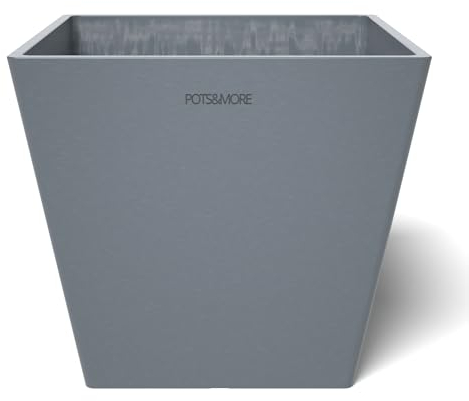 POTS&MORE VP022001 Prismo 20 Pot de Fleurs, diamètre : 20 cm, Forme carrée, Couleur : Gris, Hauteur : 18 cm, Cache-Pot en Plastique, pour Plantes d'intérieur