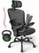 Ergonomischer Bürostuhl für große Nutzer bis 159 kg & 195 cm, 10h bequem, mit leisen Rollen,hohem Netzrücken, 3D-Kopfstütze, klappbaren Armlehnen, für Büro & Home Office