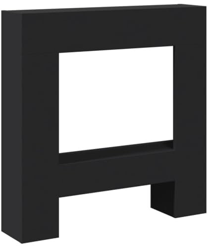 VidaXL Cadre de cheminée Noir 81x18x82 cm Bois d'ingénierie, cheminée, Console de cheminée, Ensemble de Tour de cheminée, Tour de cheminée