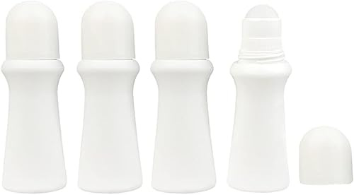 DPWOUM 4 Pcs 50ml Roller Bottles Plastic Empty Roll On Bottles Refillable Deodorant Containers with Plastic Roller Ball for woman Cosmetic Lotion Essential Oil Perfumes Balms
