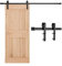 VEVOR Schiebetürsystem 2 m Laufschiene, Tragkraft 150 kg, kompatibel mit 91,4–101,6 cm Breite & 3,5-4,5 cm Dicke, einzelne Schiebetür im Scheunenstil, Schiene & J-förmige Rolle, schwarz
