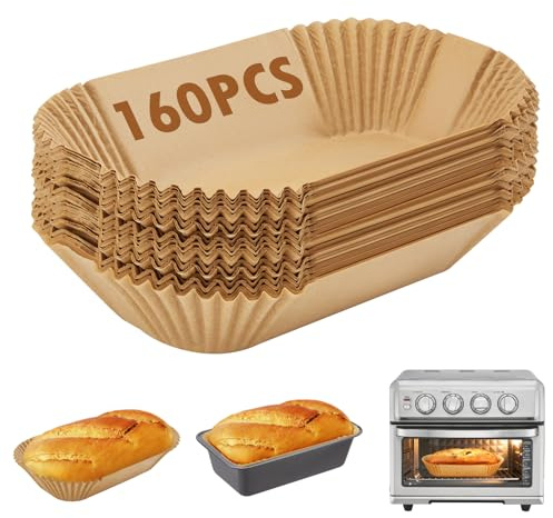Loaf Pan Liners,160Pcs Parchment Paper Liners for Baking Bread 9x5 Inch,Non-Stick Parchment Bread Liners, Disposable Pan Liners for Baking,9.5x5 Bread Pan Liners