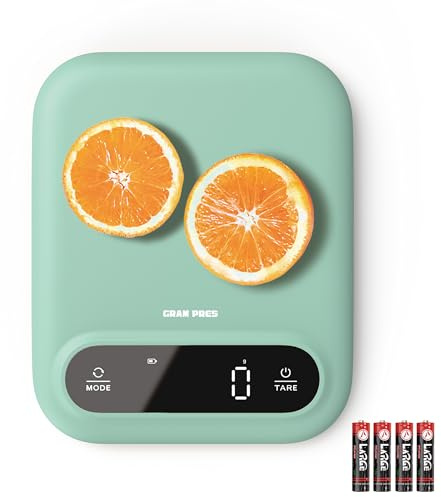 GRAM PRES Digitale Lebensmittelwaage 11lb/0.01oz, Küchenwaage Digitales Gewicht in Gramm und Oz zum Abnehmen, Backen und Kochen, LED-Anzeige