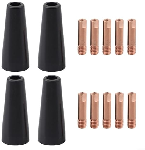 Flux Core Kit d'embouts de buse sans gaz avec embouts en cuivre de 0,8 mm et 1,0 mm pour chalumeaux de soudage MIG compatibles avec 14AK 15AK MB14