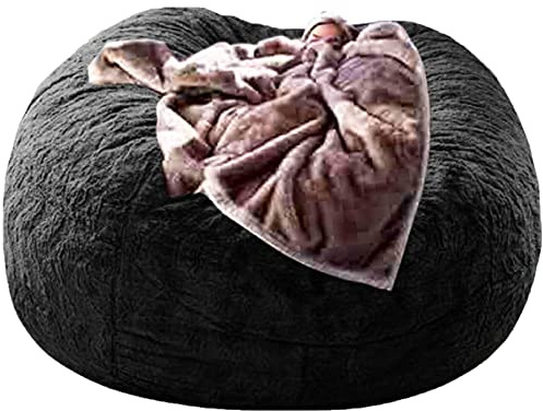 Överdrag till jättestora säcksäckar, runt säcksäcksöverdrag, 1,5/2,3 m mjuk, fluffig, lat soffa, PV-päls, för tonåringar och vuxna (utan fyllnadsmedel)